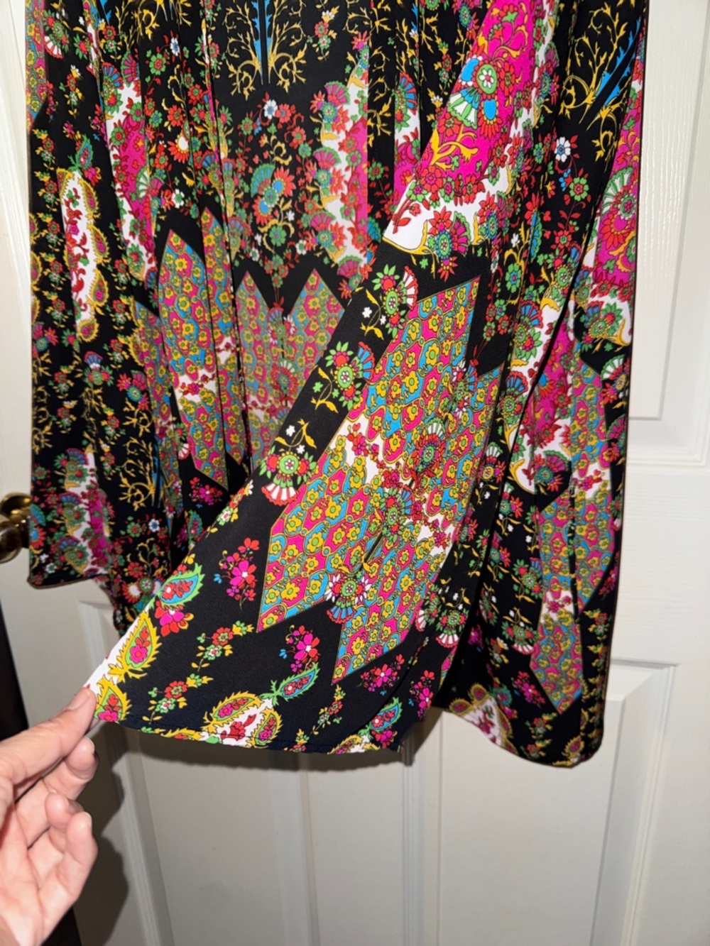 Show Me Your Mumu Floral Paisley Print Light Weight Cardigan Bell Sleeves Sz M - Picture 5 of 5